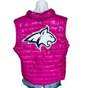 Montana State Bobcat Puffer Vest  XL Pink Football Unique Tailgate MSU Full Zip